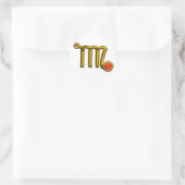 VIRGO / GOLD ORANGE AGATE ZODIAC SIGEL RUNDER AUFKLEBER (Tasche)
