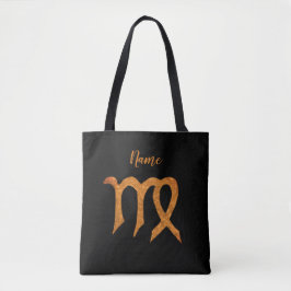 Virgo Gold Zodiac Astrologie Signatur Personalisie Tasche