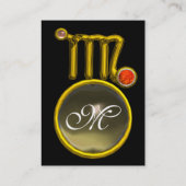 VIRGO / GOLD ZODIAC SIGN JEWEL AGATE MONOGRAM VISITENKARTE (Rückseite)