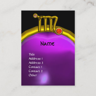 VIRGO / GOLD ZODIAC SIGN JEWEL LILA GEM MONOGRAM VISITENKARTE