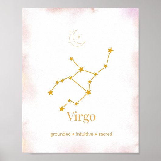 Virgo Gold Zodiac Wall Art – Celestial Constellati Poster (Vorne)