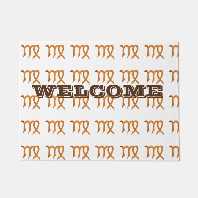 Virgo Golden Astrologie-Zeichen Fußmatte (Vorderseite)