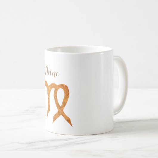 Virgo Golden Astrologie-Zeichen Kaffeetasse (VorderseiteRechts)