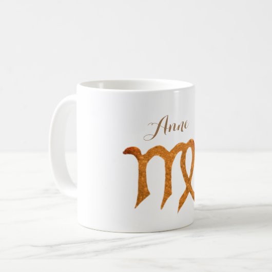 Virgo Golden Astrologie-Zeichen Kaffeetasse (Vorderseite Links)