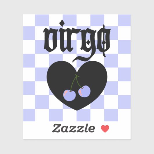 Virgo Gothic Ästhetik Scheckkreuz Kunst Aufkleber (Blatt)