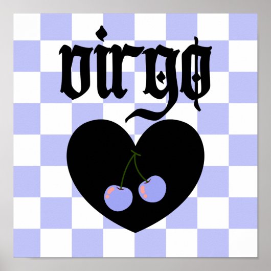 Virgo Gothic Ästhetik Scheckkreuz Kunst Poster (Vorne)