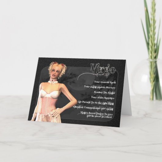 Virgo Gothic Zodiac Geburtstagskarte Karte (Vorderseite)