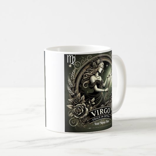Virgo "Grace in Detail" Zodiac-Tasse Kaffeetasse (VorderseiteRechts)