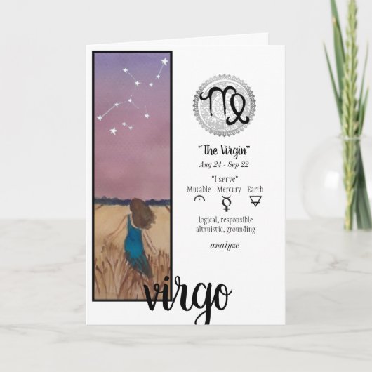 Virgo Greeting Card Karte (Vorderseite)