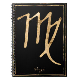 Virgo Hammered Stilgold Astrologie-Symbol Notizblock