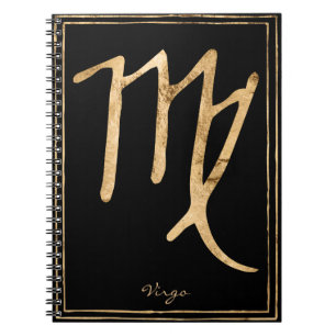 Virgo Hammered Stilgold Astrologie-Symbol Notizblock