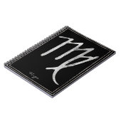 Virgo Hammersilber Stilisierte Astrologie Notizblock (Linke Seite)