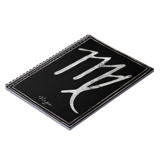 Virgo Hammersilber Stilisierte Astrologie Notizblock (Linke Seite)