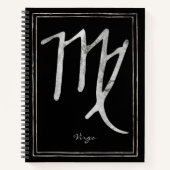 Virgo Hammersilber stilisierte Astrologie Symbol Notizblock (Vorderseite)