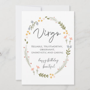 Virgo Happy Birthday Card Herz-Jungfrau-Geschenk Feiertagskarte