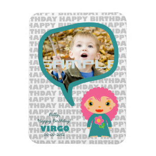 Virgo Happy Birthday Keepake für Kinder Magnet