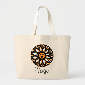Virgo Happy Blume Tote Bag Jumbo Stoffbeutel