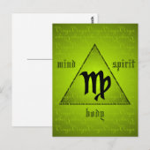 Virgo Holistic Triangle Mind Body Spirit Green Postkarte (Vorne/Hinten)