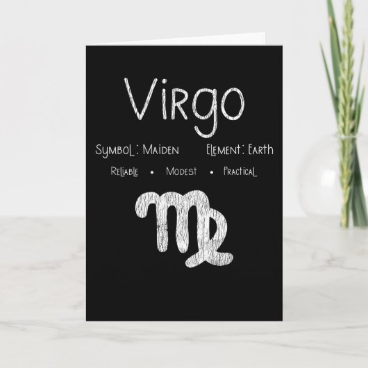 Virgo Horoscope Astrologie Star Signatur Geburtsta Karte (Vorderseite)