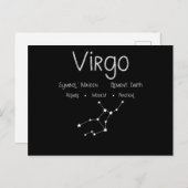 Virgo Horoscope Astrologie Star Signatur Geburtsta Postkarte (Vorne/Hinten)