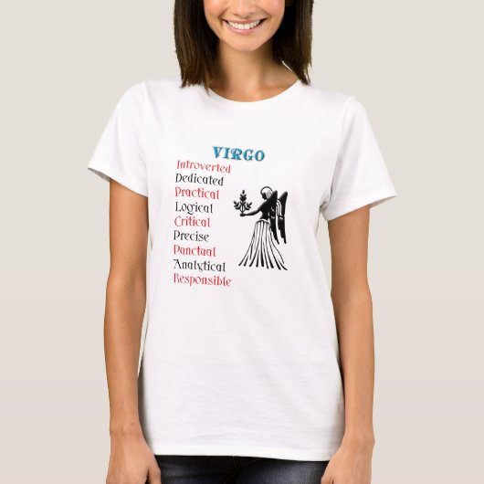 Virgo Horoscope Zodiac Sign T-Shirt (Vorderseite)