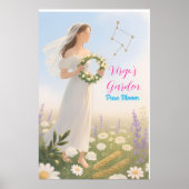 Virgo Horoskop Inspiriert Blumenzodiakdesign Poster (Vorne)