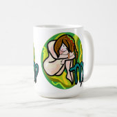 Virgo im Stil der 70er Jahre mit Symbol Kaffeetasse (VorderseiteRechts)