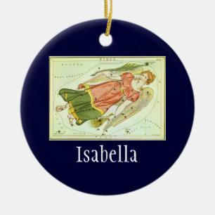 Virgo Jungfrau Vintag Constellation Urania Mirror Keramikornament