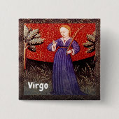 Virgo Jungfrau Zodiac Sign Geburtstagsparty Button (Vorderseite)