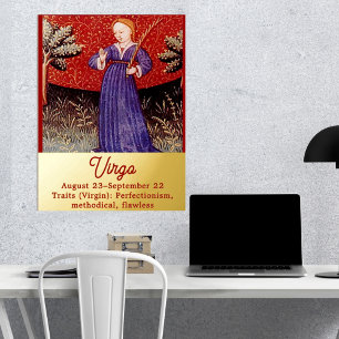 Virgo Jungfrau Zodiac Sign Geburtstagsparty Foliendrucke