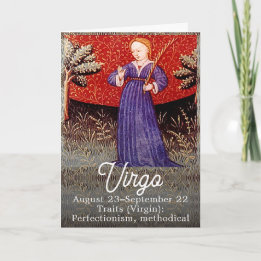 Virgo Jungfrau Zodiac Sign Geburtstagsparty Karte