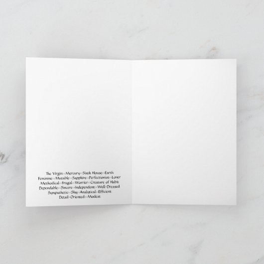 Virgo Khamsa Note Card Karte (Innenseite)