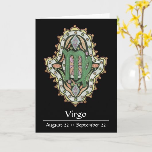 Virgo Khamsa Note Card Karte (Gelbe Blume)