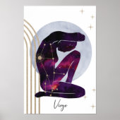 Virgo Lila Gold Feminine Zodiac Design Poster (Vorne)