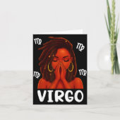 Virgo Loc'd Black Woman Pray Christian Zodiac Birt Karte (Vorderseite)