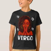 Virgo Loc'd Black Woman Pray Christian Zodiac Birt T-Shirt (Vorderseite)