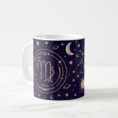 Virgo lustige Ernährungsfakte zodiales Horoskop Kaffeetasse (Vorderseite Links)