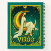 Virgo Maiden Sitting auf Crescent Moon Journal Notizblock (Rückseite)