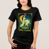 Virgo Maiden Sitzen auf dem Crescent Moon Tri-Blend Shirt (Vorderseite)