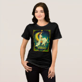 Virgo Maiden Sitzen auf dem Crescent Moon Tri-Blend Shirt (Vorderseite voll)
