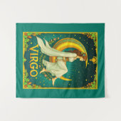 Virgo Maiden Sitzen auf dem Crescent Moon Wandteppich (Vorderseite (Horizontal))