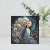 Virgo Maiden Zodiac Astrology Mystical Birthday Karte (Stehend Vorderseite)