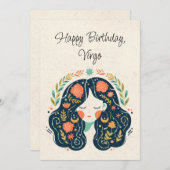 Virgo Maiden Zodiac Floral Geburtstagskarte (Vorne/Hinten)