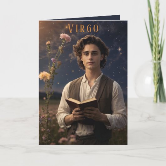 Virgo Male Geburtstagskarte Feiertagskarte (Vorderseite)