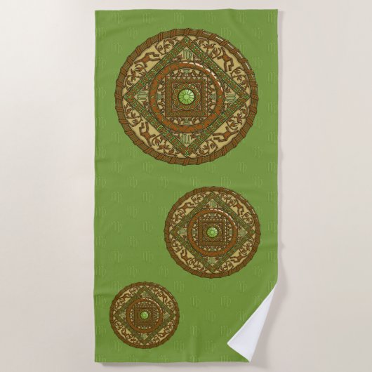 Virgo Mandala Beach Towel Strandtuch (Vorderseite)