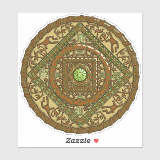 Virgo Mandala Contour Sticker (Blatt)