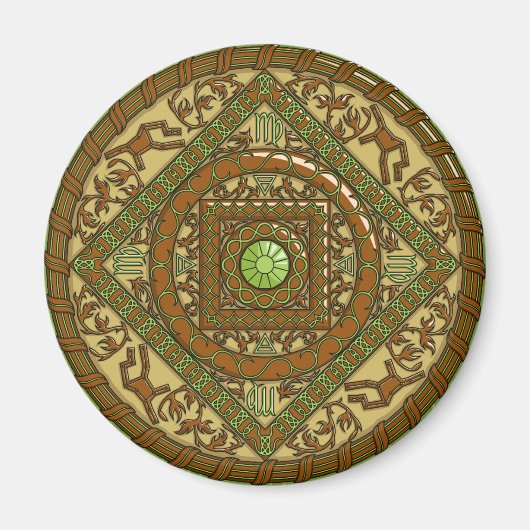 Virgo Mandala Magnet (Vorne)