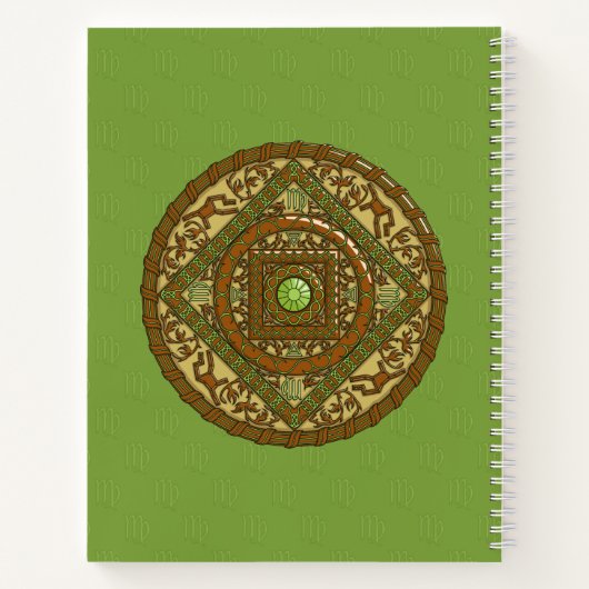 Virgo Mandala Spiral Notebook Notizbuch (Rückseite)