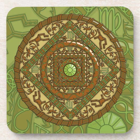 Virgo Mandala Square Untersetzer (Vorderseite)