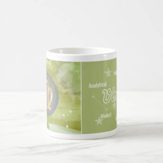 Virgo Olive Green Astrologie Zodiac Sign Tasse (Mittel)